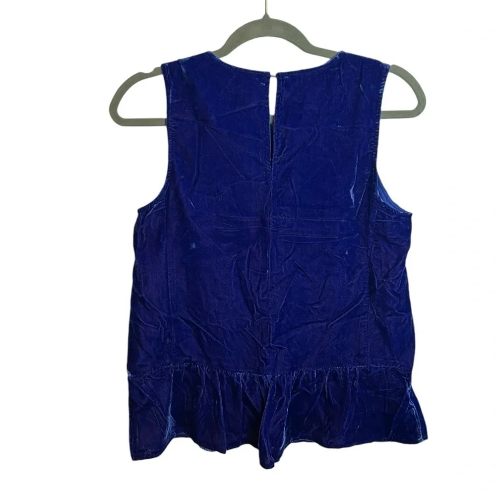 NWT J.Crew Royal Blue Velour Peplum Blouse